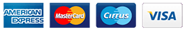 We accept Cash, Checks, and all Major Credit Cards